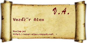 Vezér Alex névjegykártya